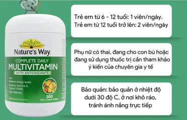 Vitamin Tổng Hợp và Tảo Biển Nature’s Way 200viên - Hỗ Trợ Năng Lượng, Tăng Cường Đề Kháng, Làm Đẹp Da, Phòng Ngừa Bệnh Tật