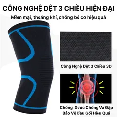 Bó Gối Thể Thao Bảo Vệ 3D - Chất Liệu Thoáng Khí Co Giãn, Đàn Hồi, Phù Hợp Bóng Chuyền, Bóng Đá, Tập Gym, Đạp Xe - Giảm Chấn Thương Khớp Gối
