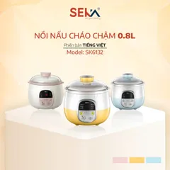 Nồi Nấu Chậm SEKA SK6132 Nồi Nấu Cháo Đa Năng Mini 0,8L Model 2025 - Hàng Chính Hãng