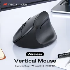 Chuột công thái học MEIZU Mblue M206 Pro - Chuột Gaming Silent 4000 DPI, Giảm mỏi tay, Thiết kế tiện dụng, Chơi Game và Làm việc văn phòng