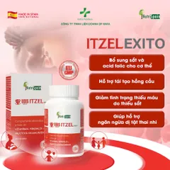 Viên uống ITZel EXITO nhập khẩu trực tiếp từ Tây Ban Nha giúp giảm tình trạng thiếu máu, hỗ trợ ngăn ngừa dị tật thai nhi - Lọ 30 viên