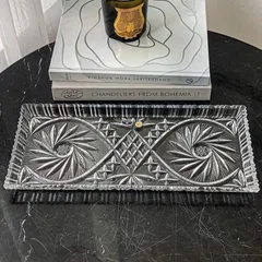 Khay Pha Lê Chữ Nhật Bohemia Viền Cao 40cm - Đựng Bánh Kẹo, Hoa Quả Sang Trọng, Món Quà Tặng Lý Tưởng