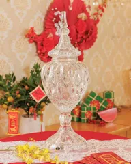 Âu Pha Lê Nắp Cao Bohemia Crystal 55cm - Tô Sang Trọng, Thanh Lịch Phong Cách Châu Âu - Quà Tặng Cao Cấp, Trang Trí Đẳng Cấp