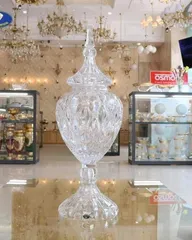 Âu Pha Lê Nắp Cao Bohemia Crystal 55cm - Tô Sang Trọng, Thanh Lịch Phong Cách Châu Âu - Quà Tặng Cao Cấp, Trang Trí Đẳng Cấp