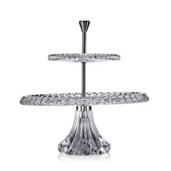 Đĩa Pha Lê 2 Tầng Rogaska Crown Jewel 34cm Trong Suốt - Trang Trí Nhà Sáng Sang, Quà Tặng Độc Đáo cho Bạn Bè và Người Thân