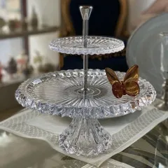 Đĩa Pha Lê 2 Tầng Rogaska Crown Jewel 34cm Trong Suốt - Trang Trí Nhà Sáng Sang, Quà Tặng Độc Đáo cho Bạn Bè và Người Thân