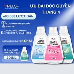 Nước Rửa Mắt VIPLUS+ Multi B Eye Wash 300ml - Bổ Sung Độ Ẩm & Vitamin, Làm Sạch Dịu Nhẹ Cho Mắt
