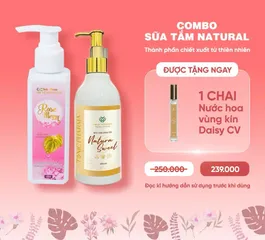 Sữa Tắm Dưỡng Sáng Natura Sweet 300ml - Combo Dung Dịch Vệ Sinh Phụ Nữ Rose Merry Kèm Nước Hoa Daisy CV