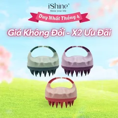 Lược Gội Đầu Cao Cấp Silicone iShine Massage Đầu Giảm Stress, Ngừa Rụng Tóc