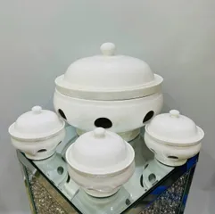 Set Bát Sứ Hâm Nóng Sang Trọng 7 Món - Chất Liệu Cao Cấp, Giữ Nhiệt Tuyệt Vời, Dùng Cho Tiệc và Gia Đình