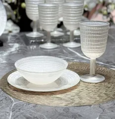 Bộ 18 Món Bát Đĩa Ly Cao Cấp Viola - Thủy Tinh Chịu Nhiệt, Sang Trọng Từ Đức, Dành Cho Bàn Ăn Thêm Đẳng Cấp