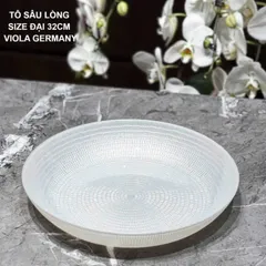 Đĩa Sâu Lòng Thủy Tinh Cao Cấp 32cm Viola - Sang Trọng và Đẹp, Hàng Nhập Khẩu Đức, Bền và An Toàn cho Sức Khỏe