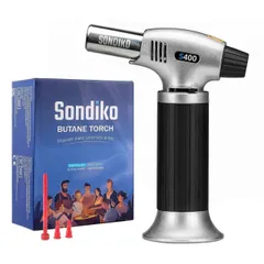 Đèn Khò Sondiko An Toàn - Đầu Đốt Bằng Nhôm, Công Nghệ Đánh Lửa Điện, Điều Chỉnh Nhiệt Độ, 1300°C - Phù Hợp Nướng Thực Phẩm và Dự Án Thủ Công