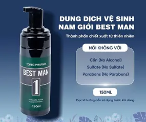 Dung Dịch Vệ Sinh Nam BEST MAN 150ml - Gel Rửa Sạch Khu Vực Nhạy Cảm, Hương Thơm Nam Tính, Dưỡng Ẩm Da