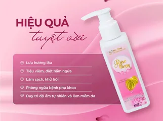 Dung Dịch Vệ Sinh Phụ Nữ Rose Merry - Khử Thâm, Dưỡng Ẩm, Lưu Hương Thơm Quyến Rũ Với Chiết Xuất Trầu Không 120ml