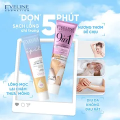Kem Tẩy Lông Eveline Dưỡng Da Tinh Dầu Tự Nhiên 9 Tác Động 125ML - Chăm Sóc Da Nhạy Cảm, Làm Sạch & Mịn Màng
