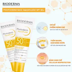 Kem Chống Nắng Bioderma Photoderm Aquafluide SPF50+ 40ml - Bảo Vệ Da, Không Nhờn Dính, Phù Hợp Với Da Nhạy Cảm, An Toàn Cho Mọi Loại Da
