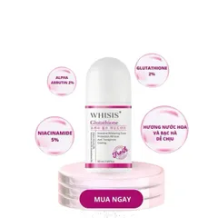 Lăn Khử Mùi Dưỡng Trắng Da Glutathione Whisis 50ml - Giải Pháp Khử Mùi Và Làm Sáng Da Vùng Nách Hiệu Quả, Thích Hợp Cho Mọi Loại Da
