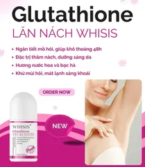 Lăn Khử Mùi Dưỡng Trắng Da Glutathione Whisis 50ml - Giải Pháp Khử Mùi Và Làm Sáng Da Vùng Nách Hiệu Quả, Thích Hợp Cho Mọi Loại Da