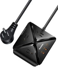 Ổ Cắm Điện Đa Năng HeahGite GL202007 - Thiết Kế Kim Tự Tháp, 3 Ổ Cắm AC, 3 Cổng USB, Sạc Nhanh PD 20W, Bảo Vệ Quá Tải, Tiện Lợi Cho Gia Đình
