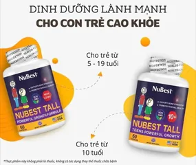 Viên Uống Hỗ Trợ Tăng Chiều Cao Nubest 60 Viên Mỹ - Giải Pháp Tăng Trưởng Chiều Cao Cho Trẻ Trên 10 Tuổi, Dinh Dưỡng Tự Nhiên
