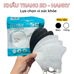 Khẩu Trang 3 Lớp Hanky Kháng Khuẩn Chống Tia UV - Thiết Kế 5D Thoáng Khí, Bảo Vệ Đường Hô Hấp Hiệu Quả Cho Trẻ Em