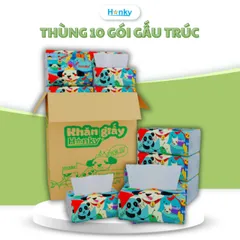 Giấy Ăn HANKY Gấu Trúc 300 Tờ 4 Lớp Siêu Dai Mềm Mại - An Toàn Cho Em Bé, Thấm Hút Tốt, Độ Dai Tự Nhiên