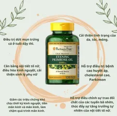 Viên Uống Tinh Dầu Hoa Anh Thảo Puritan's Pride Evening Primrose Oil 1300mg - Hỗ Trợ Sức Khỏe Da và Cân Bằng Nội Tiết Tố