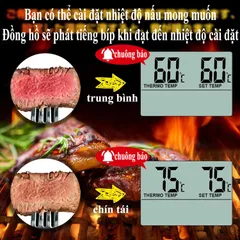Nhiệt Kế Lò Nướng Kỹ Thuật Số ThermoPro TP16 Nhật Bản - Hẹn Giờ, Báo Thức, Đo Nhiệt Độ Thịt Chính Xác