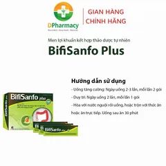 Men vi sinh  BifiSanfo Plus,h ỗ trợ giảm  viêm đại tràng, HCRKT, hộp 12 gói