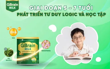 Combo 2 Hộp Sữa tảo trí não GBrain MILK giúp trẻ thông minh vượt trội
