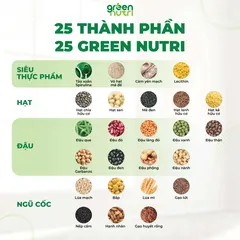 Sữa Hạt Ngũ Cốc 25 Loại Hạt 625g Green Nutri - Đồ Uống Chay Tự Nhiên, Giàu Dinh Dưỡng, Thay Thế Bữa Ăn Phụ