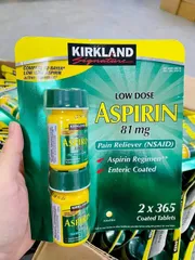 Viên uống Kirkland Low Dose Aspirin 81mg Hỗ Trợ Tim Mạch - 365 Viên Mỹ, Giảm Nguy Cơ Tai Biến, Duy Trì Sức Khỏe Tim Mạch