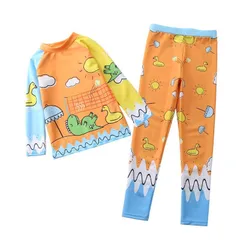Set Đồ Bơi Hình Vịt Vàng Cho Bé - Áo Dài Quần Dài Chống Nắng, Bộ Bơi Đi Biển Thoáng Khí