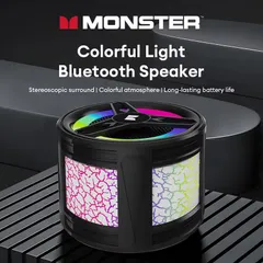Loa Bluetooth Monster AirRock X100 - Âm Thanh Stereo Surround, Đèn LED RGB, Thiết Kế Nhỏ Gọn, Kết Nối Bluetooth 5.4 - Âm Nhạc Đỉnh Cao