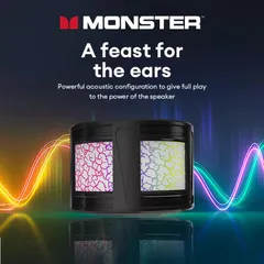 Loa Bluetooth Monster AirRock X100 - Âm Thanh Stereo Surround, Đèn LED RGB, Thiết Kế Nhỏ Gọn, Kết Nối Bluetooth 5.4 - Âm Nhạc Đỉnh Cao