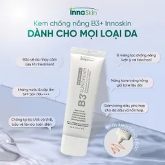 Kem Chống Nắng Nâng Tone Innoskin B3+ SPF50+ PA++++ 50g - Bảo Vệ Da Khỏi Tia UV và Làm Sáng Da Tự Nhiên