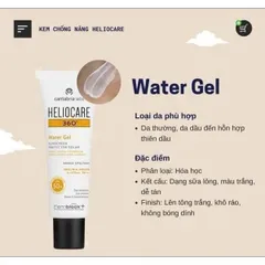 Kem Chống Nắng Heliocare 360° Water Gel SPF 50 - Bảo Vệ Da Chống Tia UV & IR, Kết Cấu Nhẹ, Thích Hợp Mọi Loại Da