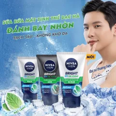 Sữa Rửa Mặt NIVEA MEN Bright Oil Clear Bọt Mịn Kiểm Soát Nhờn, Sạch Sâu 100g 215211