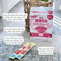 Sữa Meiji Thanh Nhật Bản Dinh Dưỡng Cho Bé 0-3 Tuổi - Hộp 60 Thanh Dễ Pha, Tiện Lợi, Giống Sữa Mẹ