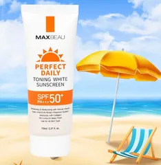 Kem Chống Nắng Maxbeau Toning White Sunscreen SPF50+/PA+++ 70g - Dưỡng trắng da, bảo vệ mạnh mẽ khỏi UVA/UVB, thích hợp cho mọi loại da