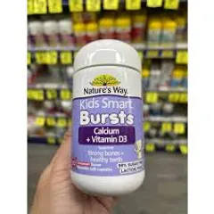 Kẹo dẻo vị dâu sữa bổ sung Canxi D3 Nature’s Way Kids Smart Calcium + Vitamin D3 50 viên