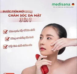 Máy Rửa Mặt Sóng Âm 3 trong 1 Medisana FC 211 - Tẩy Da Chết, Nâng Cơ, Đẩy Tinh Chất Chống Lão Hóa, Làm Sạch Sâu