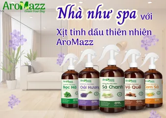 Xịt Tinh Dầu Thiên Nhiên AroMazz 300ml - Khử Mùi, Xịt Thơm Phòng và Diệt Khuẩn - Nhiều Mùi Hương Từ Thiên Nhiên