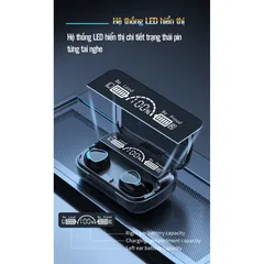 Tai Nghe Không Dây M10 - Bluetooth 5.1 Chống Nước IPX7 - Âm Thanh HIFI Trung Thực, Thời Gian Nghe Lên Đến 6 Giờ