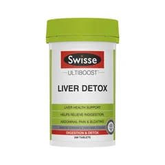 Viên uống hỗ trợ gan Swisse ULTIBOOST Liver Detox - 200 viên, chiết xuất Milk Thistle tự nhiên, tăng cường sức khỏe gan, giải độc hiệu quả