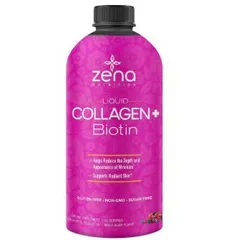 ​Collagen + Biotin Zena Liquid 900ml hỗ trợ da căng mịn, giảm nếp nhăn, tóc móng dẻo dai hơn hàng nội địa Mỹ