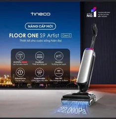 Máy hút bụi đa năng Tineco Floor One S9 Artist Gen 2 - Công nghệ siêu mạnh, tự động tinh chỉnh và dọn dẹp thông minh 360°