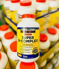 Viên uống Vitamin B tổng hợp Kirkland Super B Complex 500 viên - Tăng cường sức khỏe, năng lượng và hỗ trợ miễn dịch