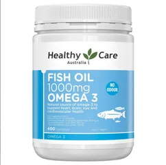 Dầu Cá Fish Oil 1000mg Omega 3 Healthy Care - 400 Viên Hỗ Trợ Tim Mạch và Não Bộ, Bổ Sung Omega 3 Tự Nhiên Từ Úc